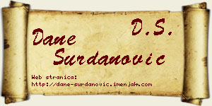 Dane Surdanović vizit kartica